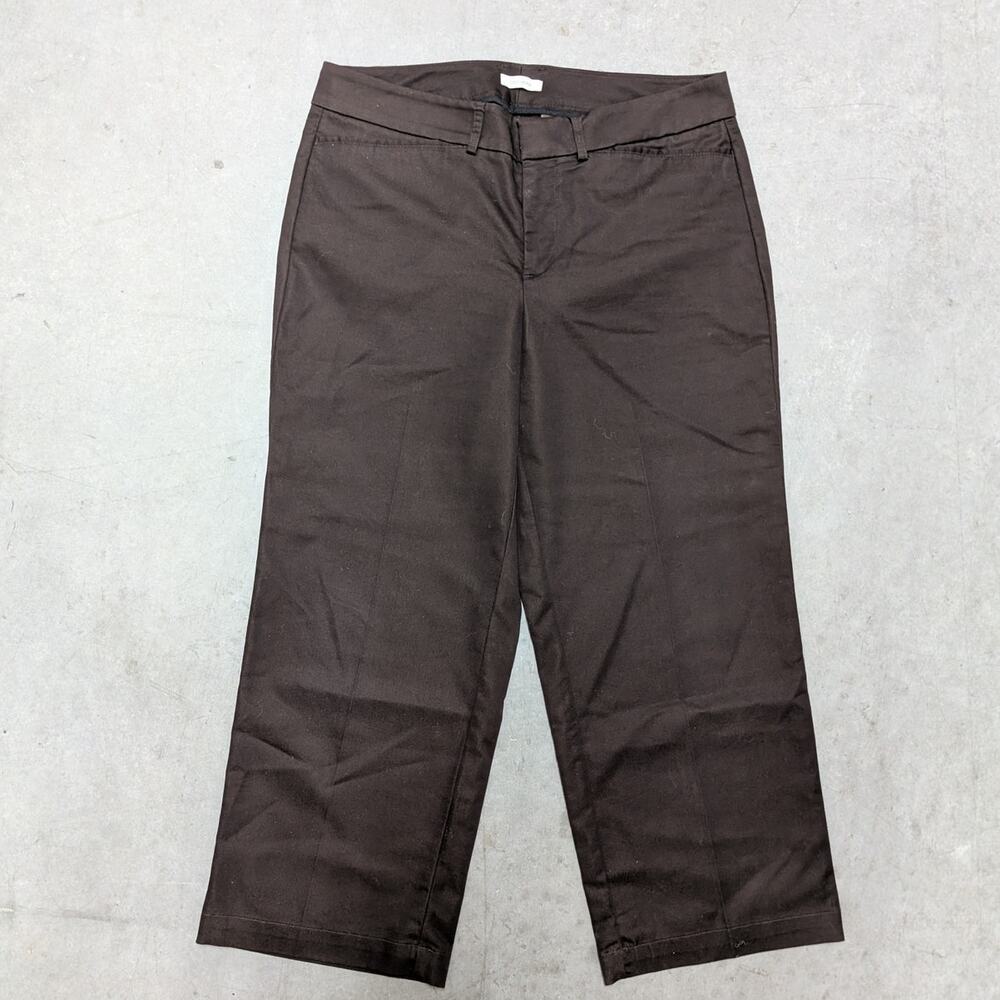 Dockers Solid Brown Straight Leg Dress Trousers Size 8 Classic Office Wear